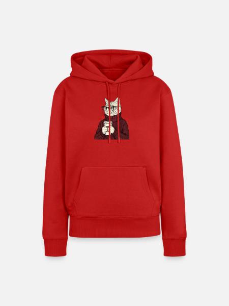 Sophisticated Coffee Cat - Frauen Premium Bio Hoodie - Rot