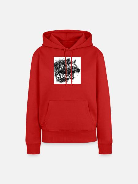 Cyber- Hyäne Armor - Frauen Premium Bio Hoodie - Rot