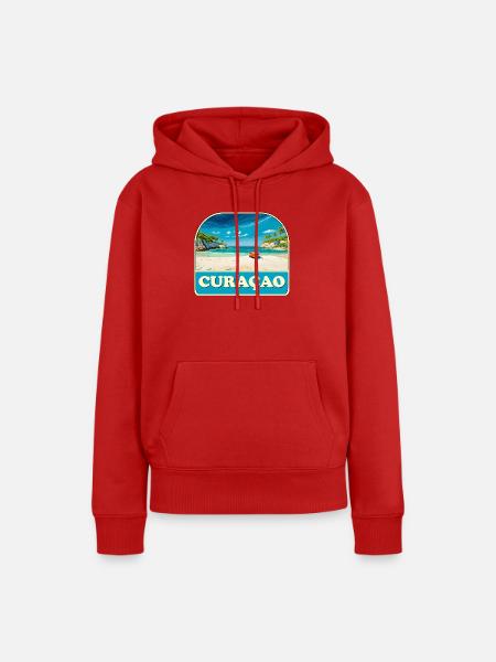 Curacao - Frauen Premium Bio Hoodie - Rot