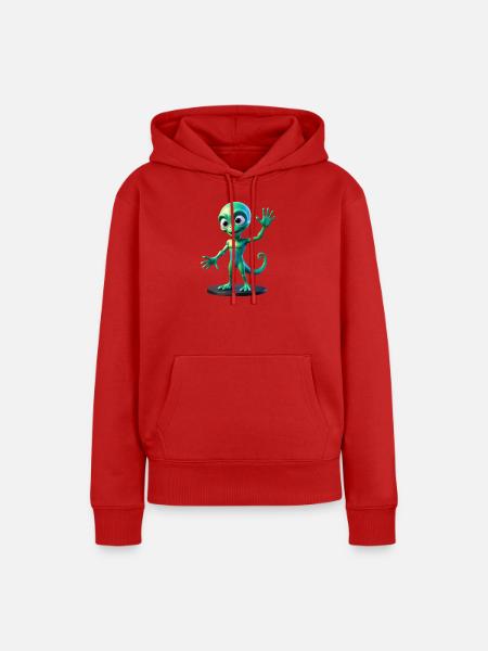 Emerald Galactic Scout - Frauen Premium Bio Hoodie - Rot