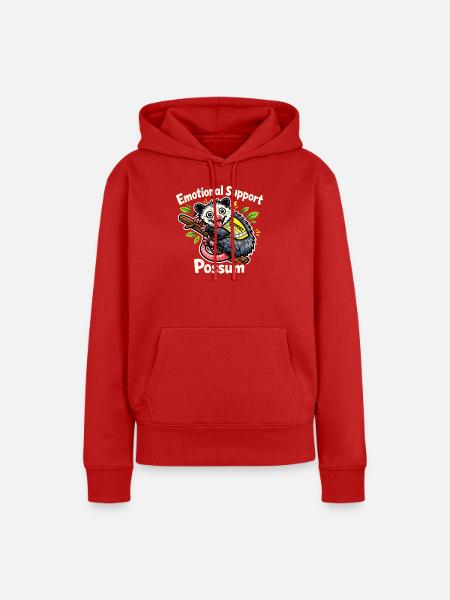 Emotionaler Possum Support - Frauen Premium Bio Hoodie - Rot