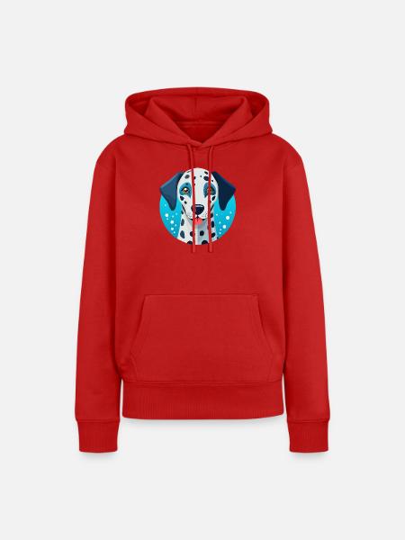 Dalmatiner (Comic-Porträt) - Frauen Premium Bio Hoodie - Rot