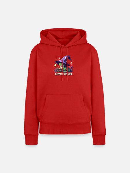 Lizard Wizard Sternenhut - Frauen Premium Bio Hoodie - Rot
