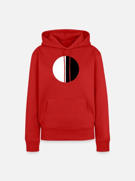 Halbmond Blockgrafik Weiß und Schwarz - Frauen Premium Bio Hoodie - Rot