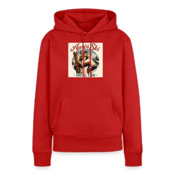 Après Ski Club - Sweat à capuche Premium bio Femme - rouge - Devant - Julia (174cm)