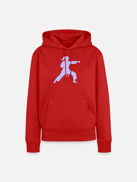 Kampfkunst Silhouette Karate - Frauen Premium Bio Hoodie - Rot