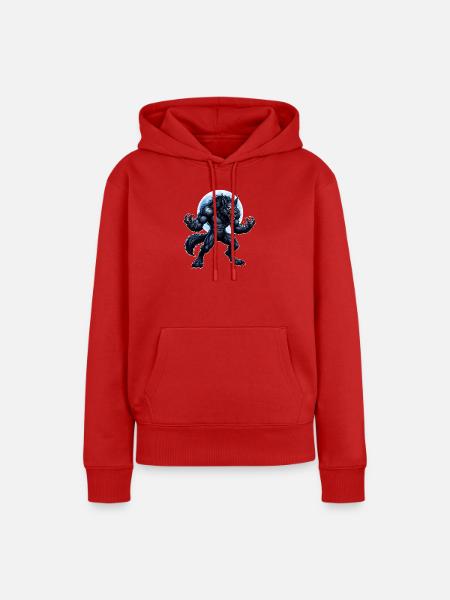 Werwolf - Frauen Premium Bio Hoodie - Rot