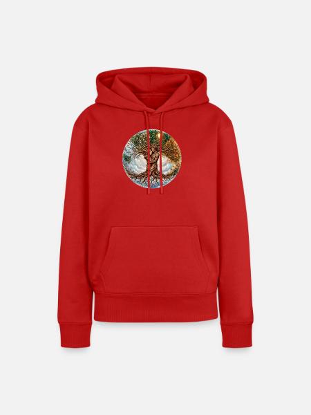 Circle Of Life - Frauen Premium Bio Hoodie - Rot