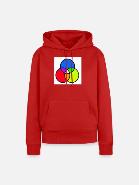 Venn-Diagramm - Frauen Premium Bio Hoodie - Rot