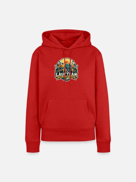 Laufteam – Schritt für Schritt gemeinsam - Frauen Premium Bio Hoodie - Rot