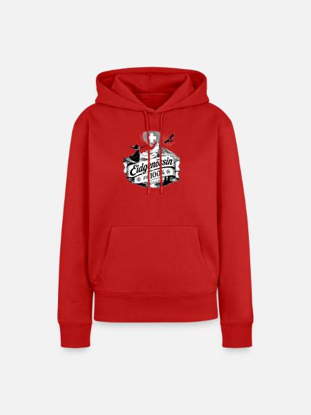 Eidgenössin zu 100 Prozent - Frauen Premium Bio Hoodie - Rot