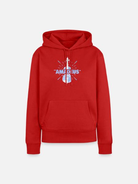 Violine Amadeus - Frauen Premium Bio Hoodie - Rot