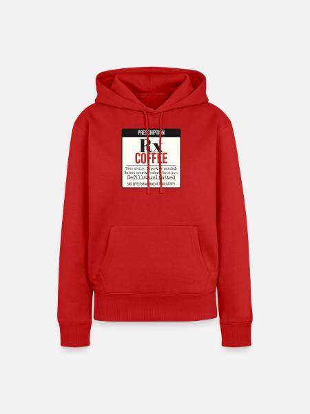 Rezept: Kaffee – Täglich einnehmen - Frauen Premium Bio Hoodie - Rot