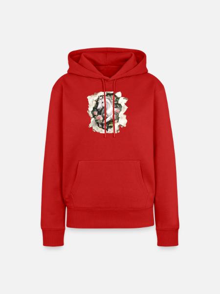Pferd - Frauen Premium Bio Hoodie - Rot