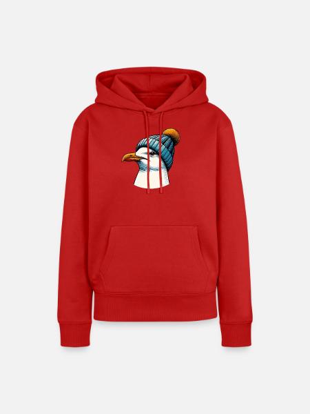 Möwe - Frauen Premium Bio Hoodie - Rot