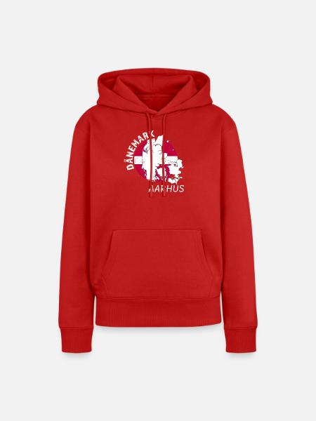 Aarhus - Frauen Premium Bio Hoodie - Rot