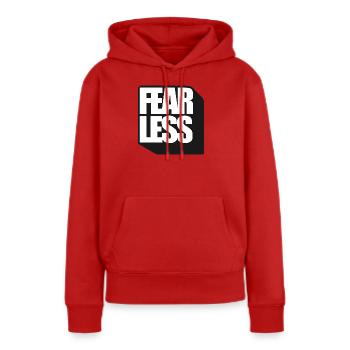 Furchtlose, kühne Typografie - Frauen Premium Bio Hoodie - Rot - Vorne - Julia (174cm)