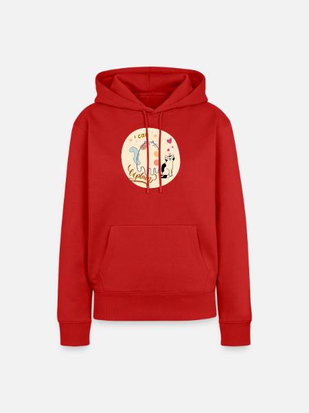 Ich kann es erklären Katzendesign - Frauen Premium Bio Hoodie - Rot