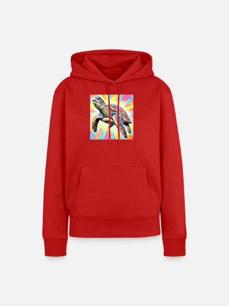 Schildkröte - Frauen Premium Bio Hoodie - Rot