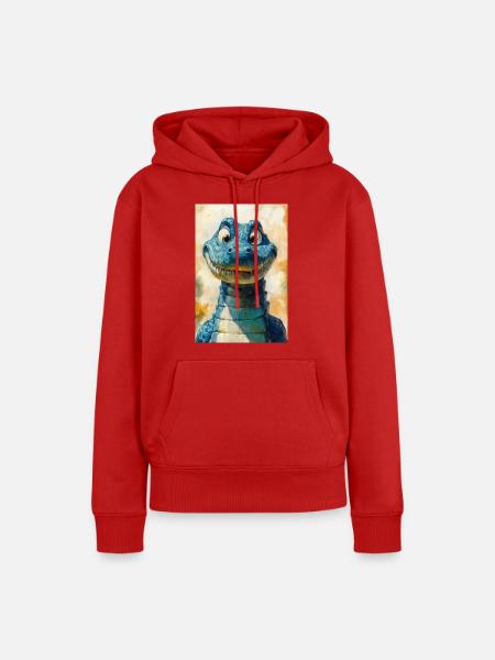 Illustration eines Krokodils - Frauen Premium Bio Hoodie - Rot
