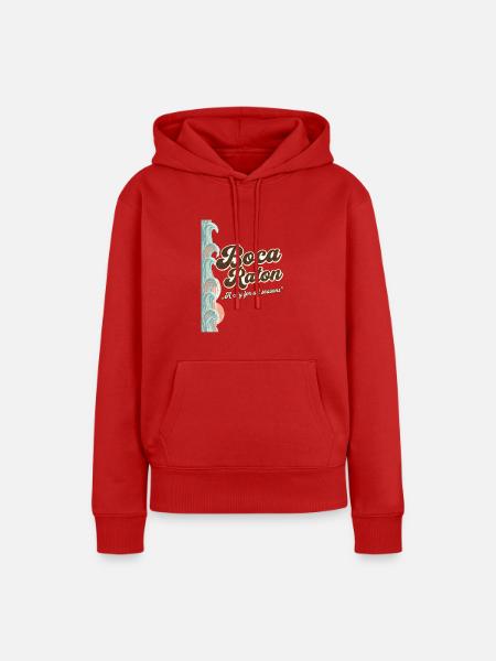 Boca Raton Retro Coastal Coffee - Frauen Premium Bio Hoodie - Rot