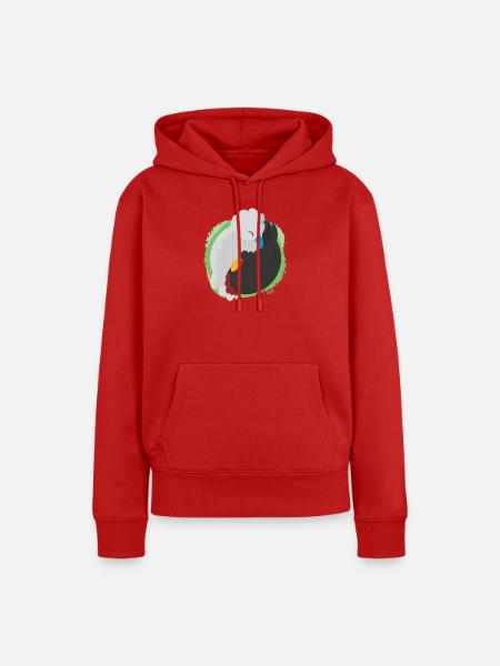 Jing Jang Hühner - Frauen Premium Bio Hoodie - Rot