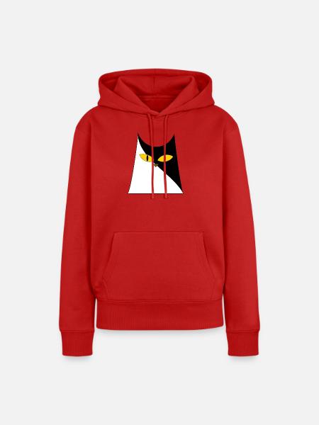 Katze mit gelben Augen - Frauen Premium Bio Hoodie - Rot