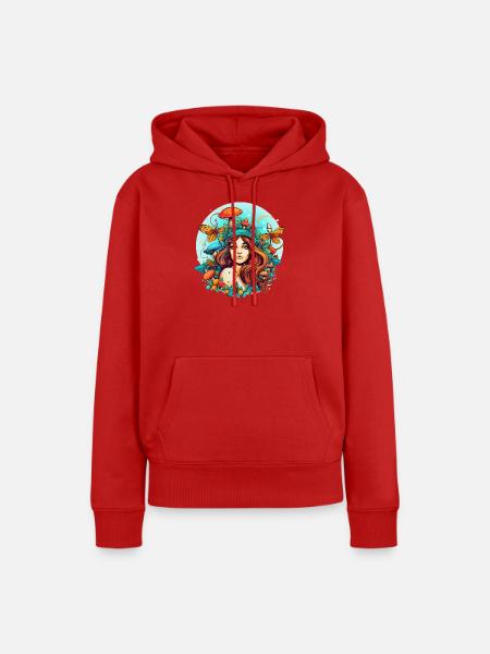 Pilz - Frauen Premium Bio Hoodie - Rot