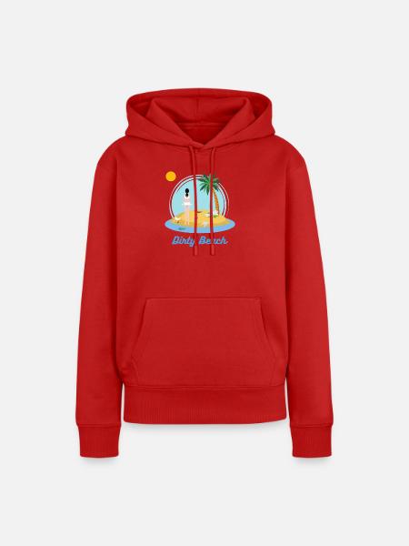 Schmutziger Strand - Frauen Premium Bio Hoodie - Rot