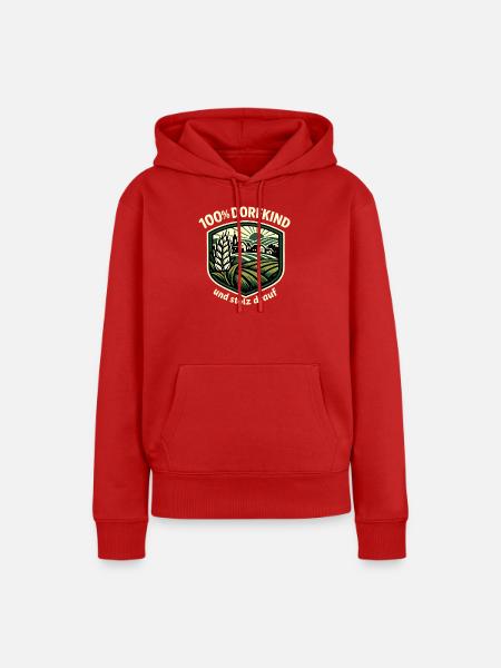 Dorfkind Ländliche Ernte - Frauen Premium Bio Hoodie - Rot