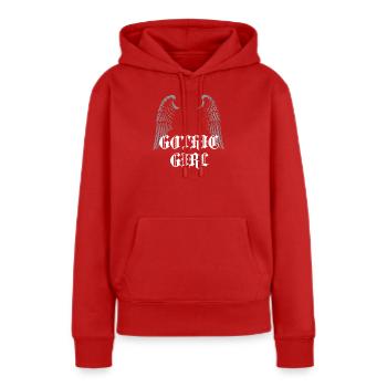 Fille gothique ailée - Sweat à capuche Premium bio Femme - rouge - Devant - Julia (174cm)