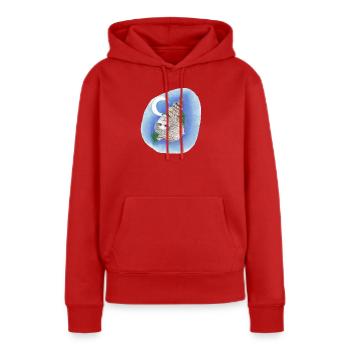 04. Erinnererseele - Frauen Premium Bio Hoodie - Rot - Vorne - Julia (174cm)