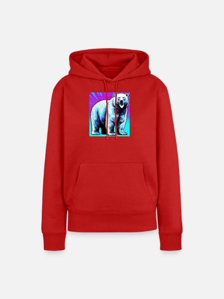 Eisbär - Frauen Premium Bio Hoodie - Rot