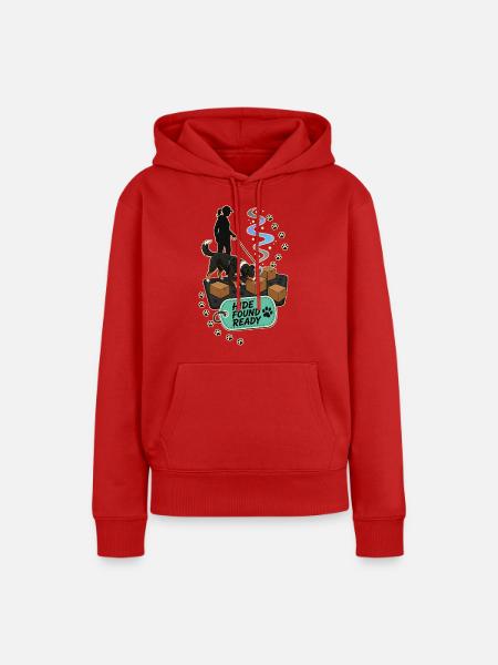 HIDE FOUND READY Hund - Frauen Premium Bio Hoodie - Rot