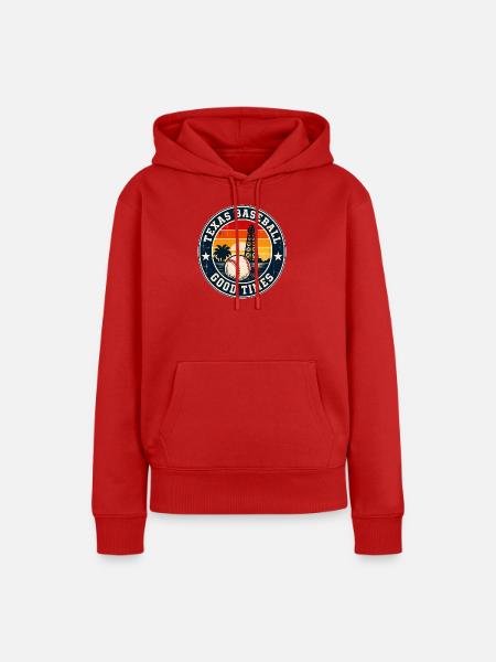 Texas Baseball Good Times Retro - Frauen Premium Bio Hoodie - Rot