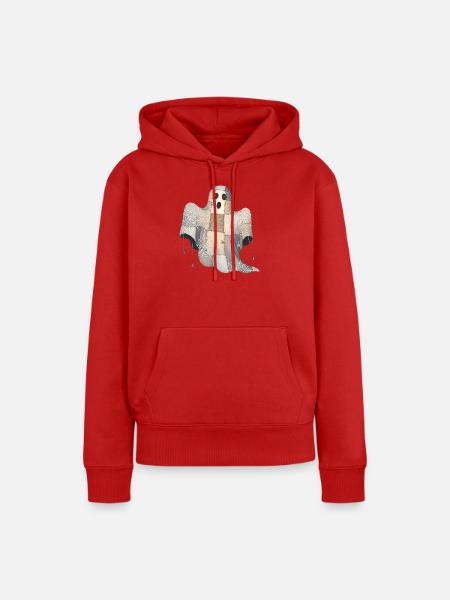Patchwork Geist mit Spinnennetzen - Frauen Premium Bio Hoodie - Rot
