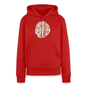 Wassergemalte Pizza Segmente - Frauen Premium Bio Hoodie - Rot - Vorne - Julia (174cm)