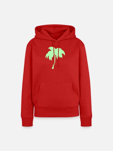 Palme Mint Silhouette - Frauen Premium Bio Hoodie - Rot