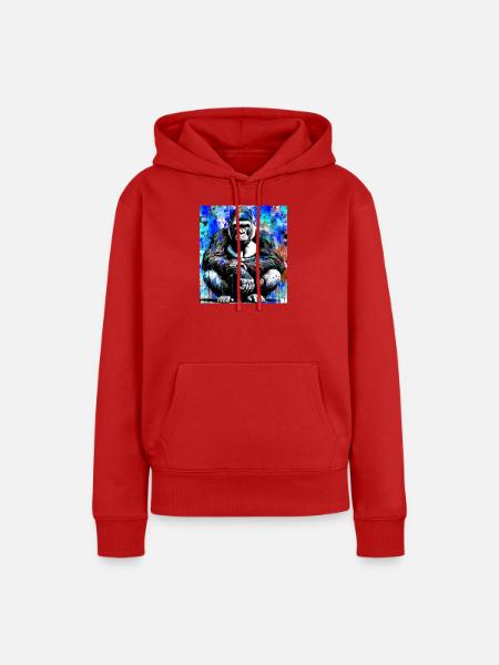 Gorilla - Frauen Premium Bio Hoodie - Rot