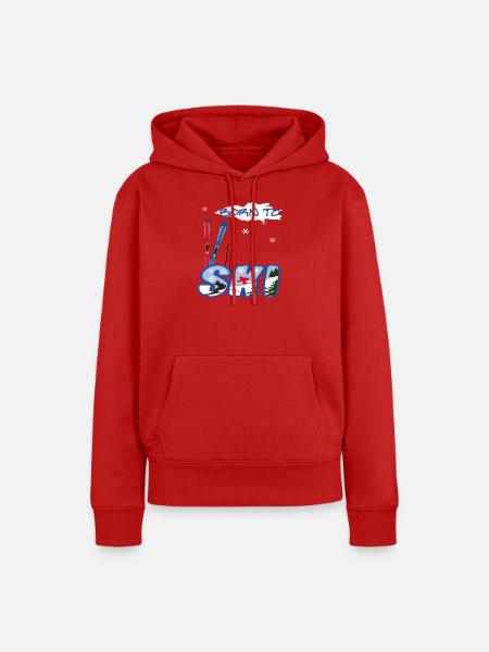 Born to Ski, Wintersport - Frauen Premium Bio Hoodie - Rot