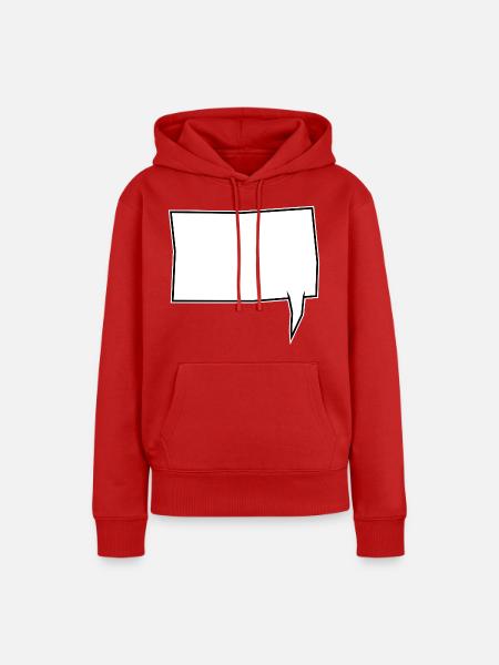 Eckige Sprechblase rechts in Weiß - Frauen Premium Bio Hoodie - Rot