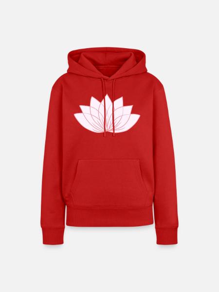 Pink Lotos - Frauen Premium Bio Hoodie - Rot