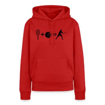 tennis - Sweat à capuche Premium bio Femme - rouge - Devant - Julia (174cm)