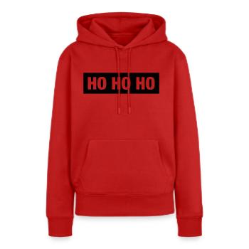 HOHOHO - Frauen Premium Bio Hoodie - Rot - Vorne - Julia (174cm)