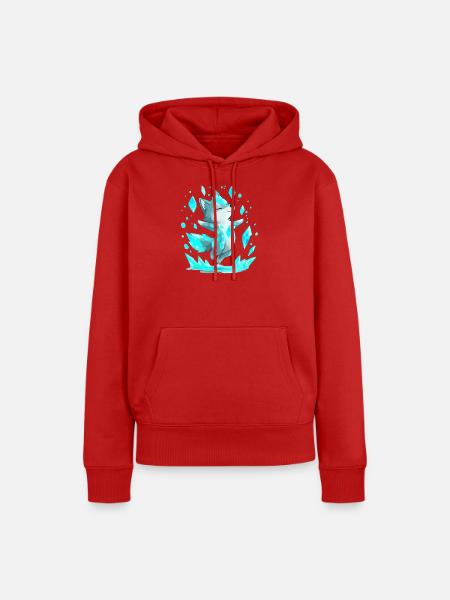 Eisfuchs Kristallfreude - Frauen Premium Bio Hoodie - Rot