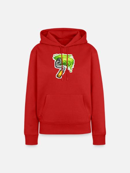 Pixel Farbrolle Grün - Frauen Premium Bio Hoodie - Rot