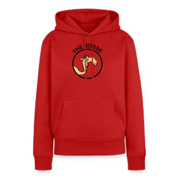 The Bosse II - Sweat à capuche Premium bio Femme - rouge - Devant - Julia (174cm)
