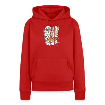 Plaisir sucre-sucre-sucre-sucre - Sweat à capuche Premium bio Femme - rouge - Devant - Julia (174cm)
