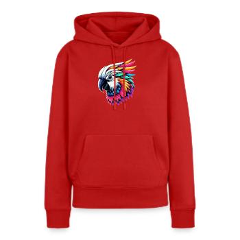 Kakadu-Papagei mit Kamm - Frauen Premium Bio Hoodie - Rot - Vorne - Julia (174cm)