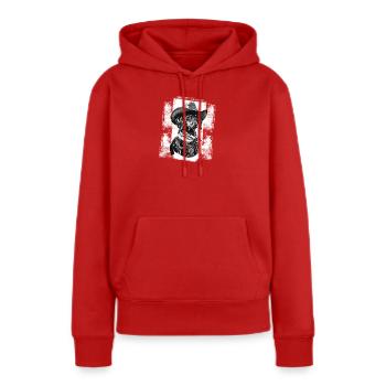Shérif Jamnik - Sweat à capuche Premium bio Femme - rouge - Devant - Julia (174cm)